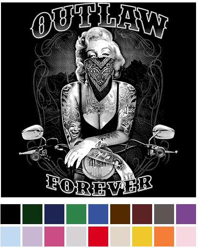 "Outlaw Forever" Lady Biker Transfers image
