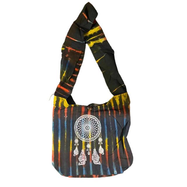 Nepal Handmade Hobo Bags - Tie Dye Dream Catcher image