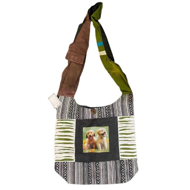 Handmade Razor-Cut Hobo Bags - Puppies Image image