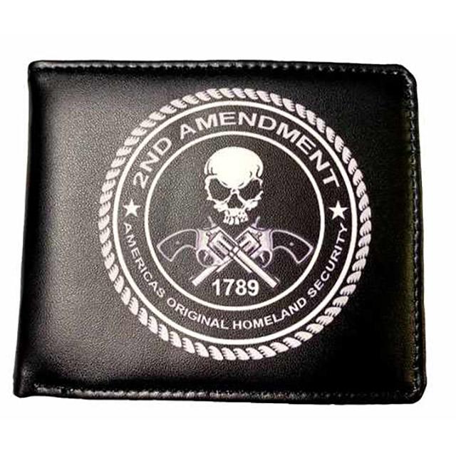 Men's Bi-Fold Faux Leather Wallet - 2nd Amendment Emblem image