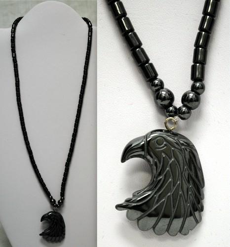 Magnetic Hematite Eagle Pendant Necklaces image