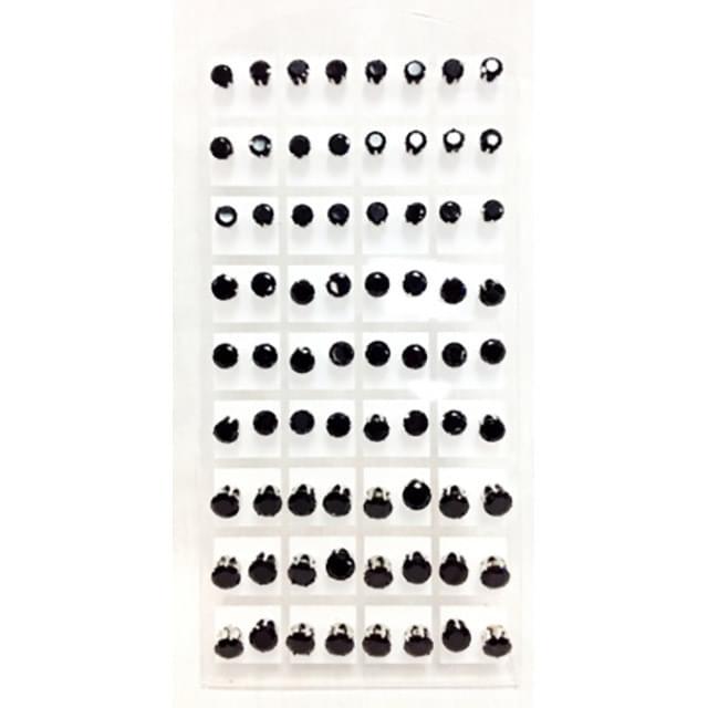 Wholesale 36 pairs of black studs earrings assorted sizes image