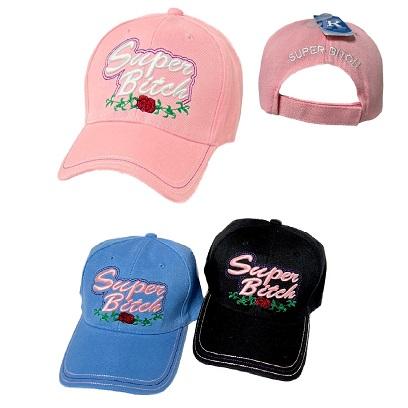 "Super Bitch" With Roses Hats/Caps image