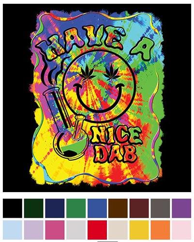 "Have A Nice Dab" Marijuana Smiley Face Transfers image