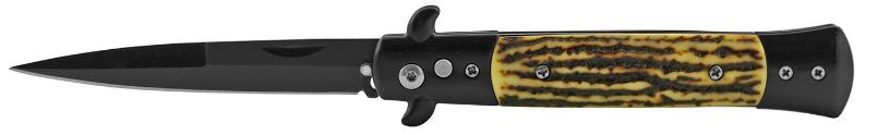 Switchblade With Faux Bone Handle - Black image