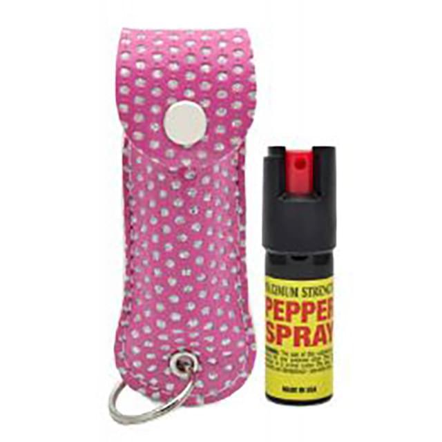 Pink Bling Cheetah Keychain Pepper Spray - 0.5 oz image