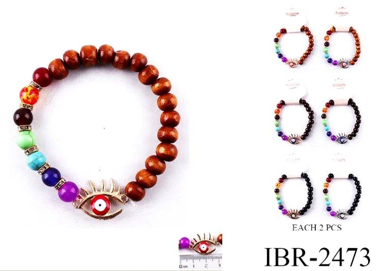 Colorful Beaded Evil Eye Bracelets - Assorted image