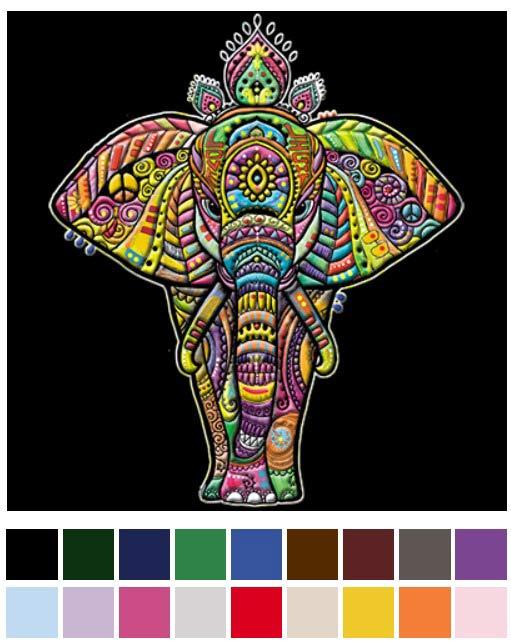 Colorful Elephant 3D Puff Transfers image