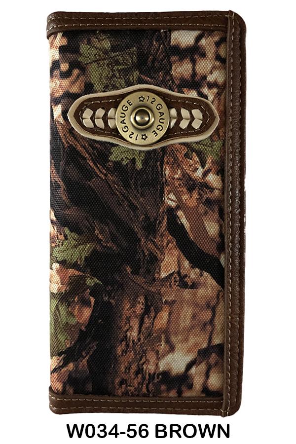 Wholesale Men Camo Black Check Book Wallet Brown image