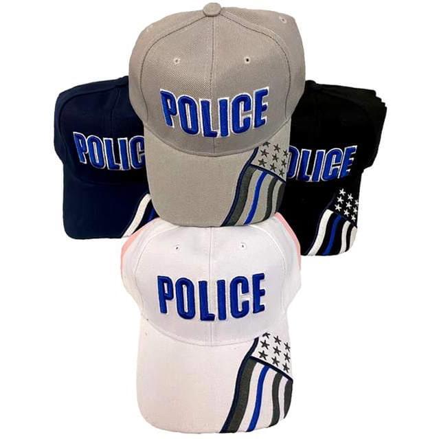 Police Baseball Caps With Flag On Bill image