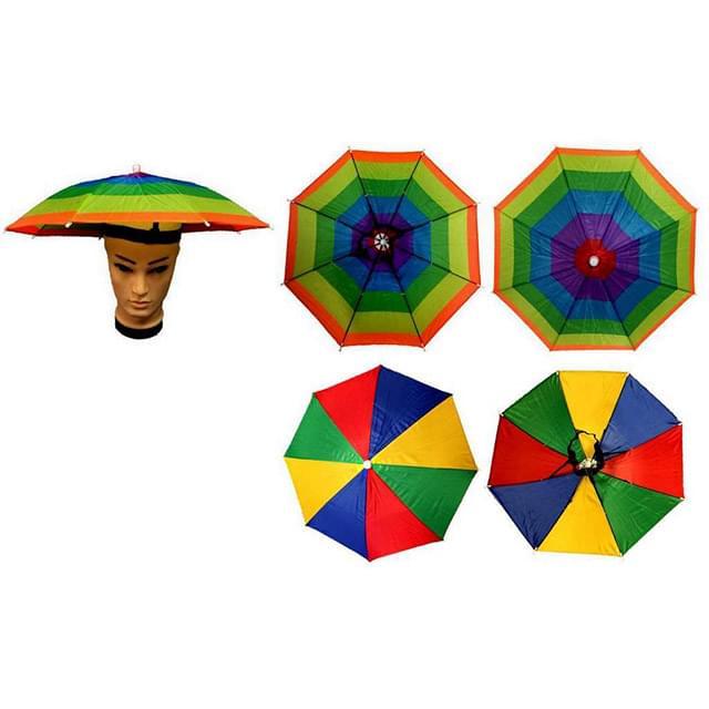 Foldable Umbrella Hats - Assorted Colors image