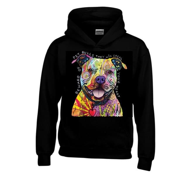 Colorful Pit Bull Hoodies - Black XXL image