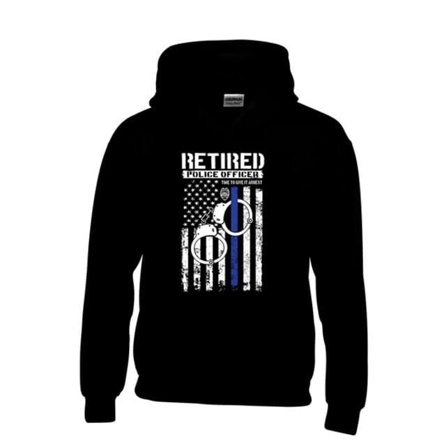 "Retired Police Officer - Time To Give It Arrest" Hoodies - Black XXL image