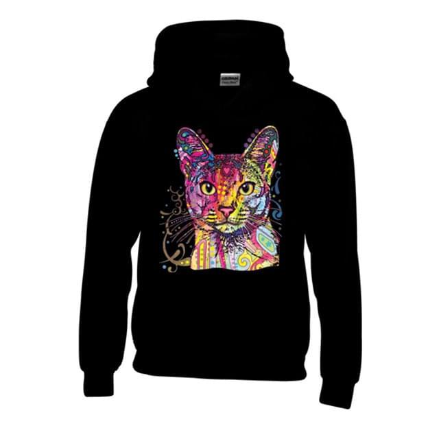 Colorful Abyssinian Cat Hoodies - Black XXL image