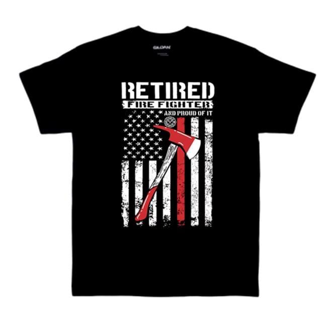 Retired Firefighter T-Shirts - Black XXL image
