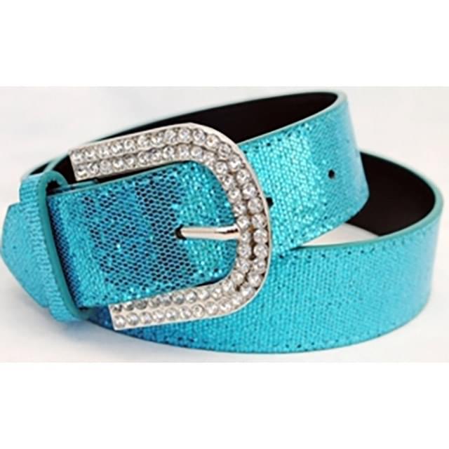 Light Blue Spark Belts With Rhinestone Buckle image