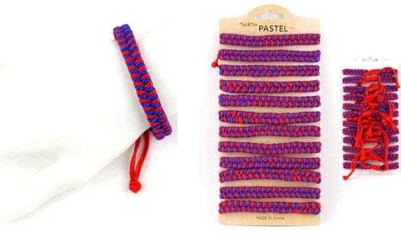 Red & Purple Braided Crochet Bracelets image