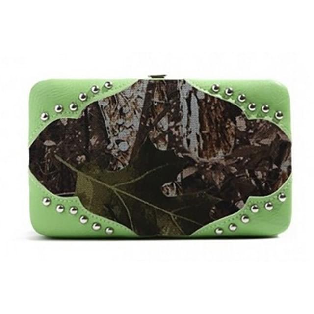 Western Camo Wallet With Studs - Lime image