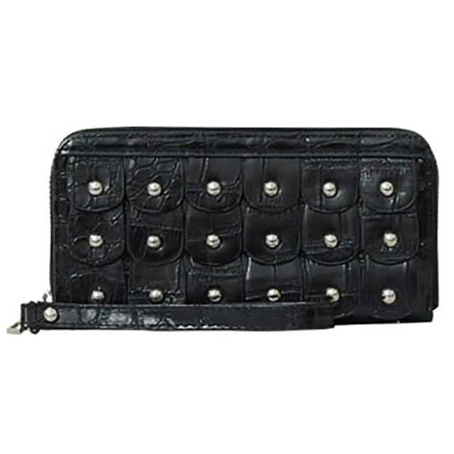Crocodile Pattern Wristlet Wallet - Black image