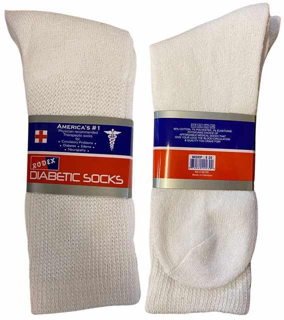 Wholesale Crew Diabetic Socks White Color image