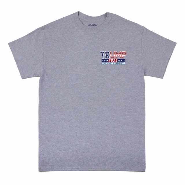 Trump 2024 "No More Bullshit" Small Logo T-Shirts - Sports Gray XXL image