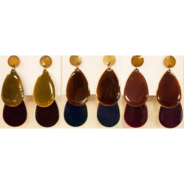 Wholesale Tear Drop Shaped Dangling Earring Assorted Colors image