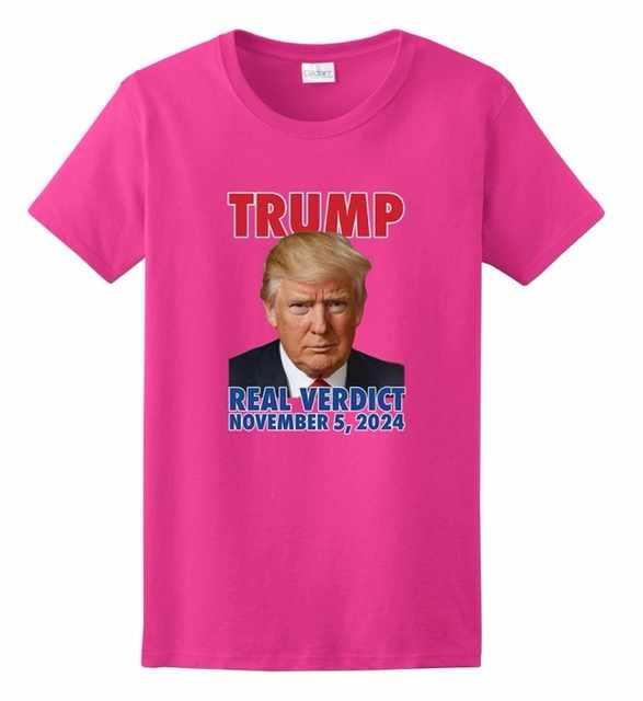 "Real Verdict November 5, 2024" Trump T-Shirts - Pink image