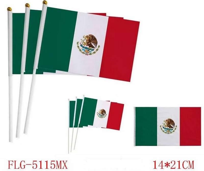 Mini Mexican Stick Flags - 14 x 21 cm image