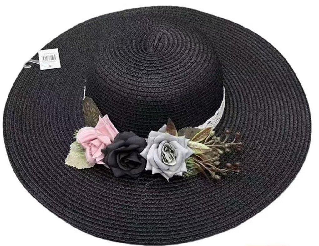 Large Flower Woven Hat image
