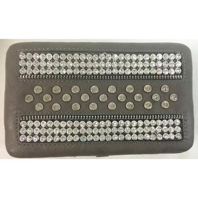 Rhinestone Fashion Wallet - Gray image