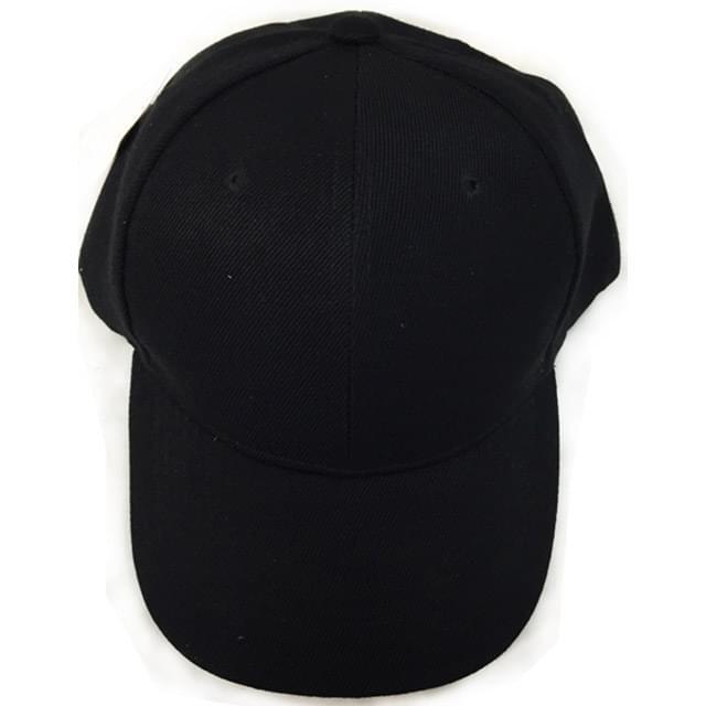 Solid Color Plain Adjustable Baseball Hats - Black image