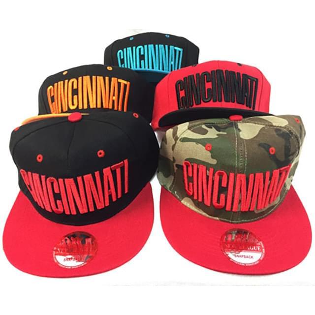 Cincinnati Flat Bill Snapback Hats - Assorted Colors image