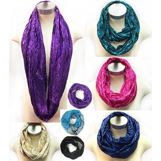 Shiny Infinity Circle Scarves - Assorted image