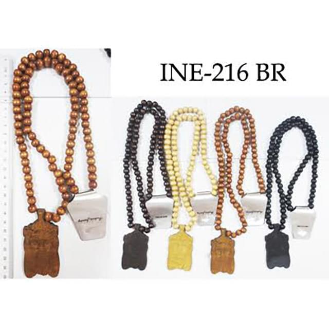 Wooden Rosary Necklaces With Jesus Pendant - Assorted image