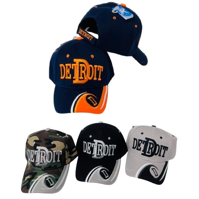 Detroit "D" Hats With Wave On Bill - Assorted image