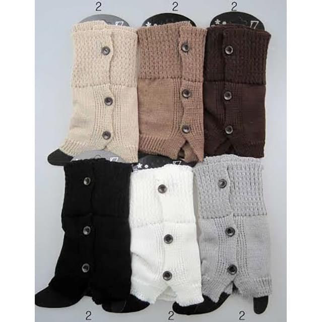 Knitted Boot Toppers With Buttons - Assorted image