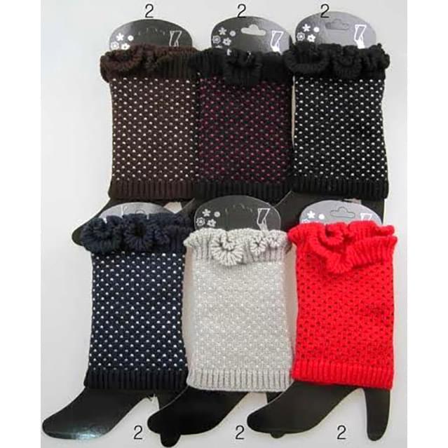 Knitted Polka Dot Boot Toppers - Assorted image