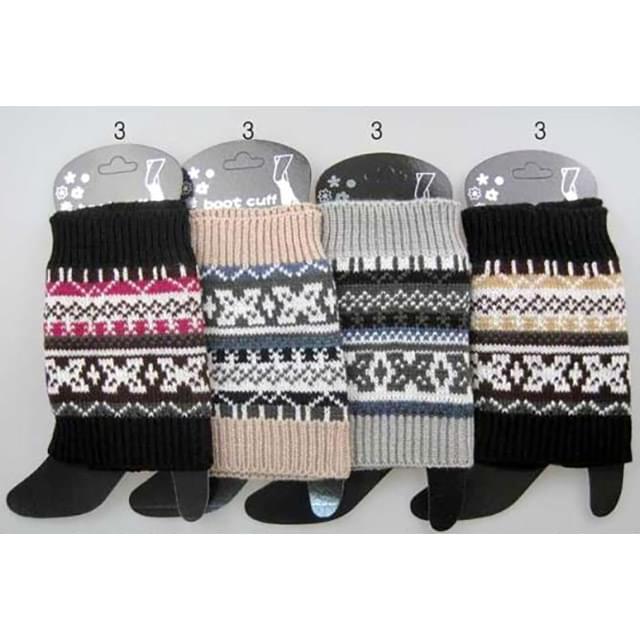 Multicolor Pattern Knitted Boot Toppers - Assorted image
