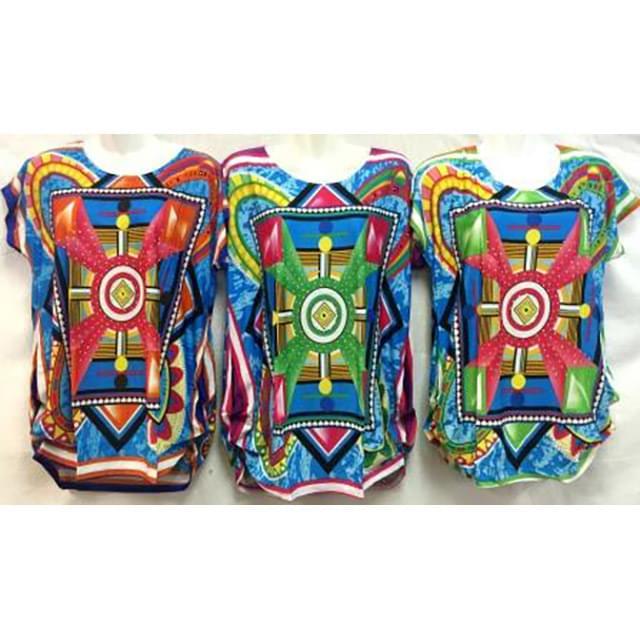 Multicolor Rhinestone Geometric Pattern Shirts - Assorted image