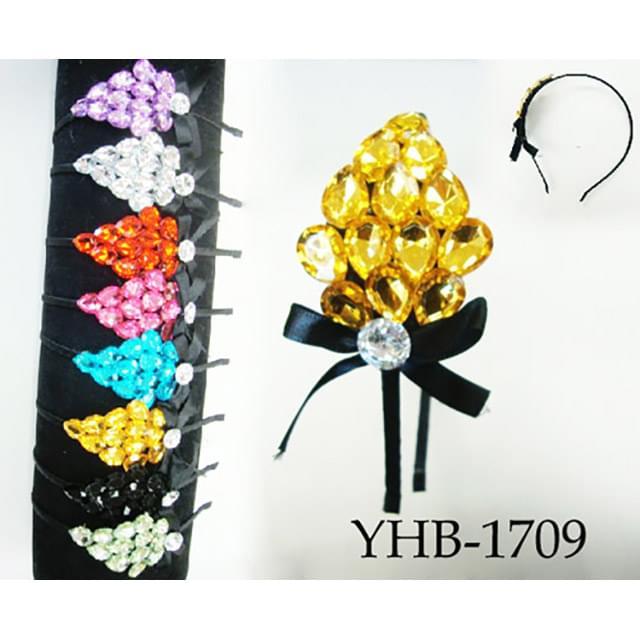 Large Rhinestone Ribbon Bow Headbands - Assorted image