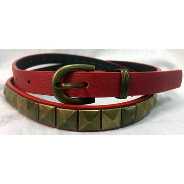 Red Single-Row Studded Belts image