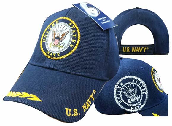 Officially Licensed US Navy Shadow Print Baseball Caps - Blue image