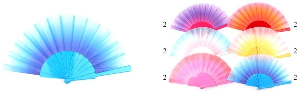 Gradient Color Folding Hand Fans - Assorted image