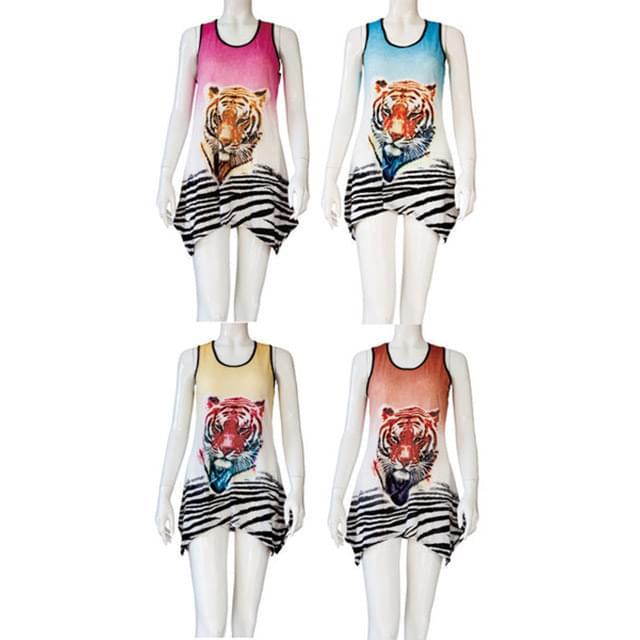 Tiger Print Tank Tops - Assorted image