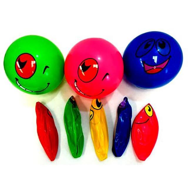 Smiley Face Inflatable Bouncy Balls - Assorted image