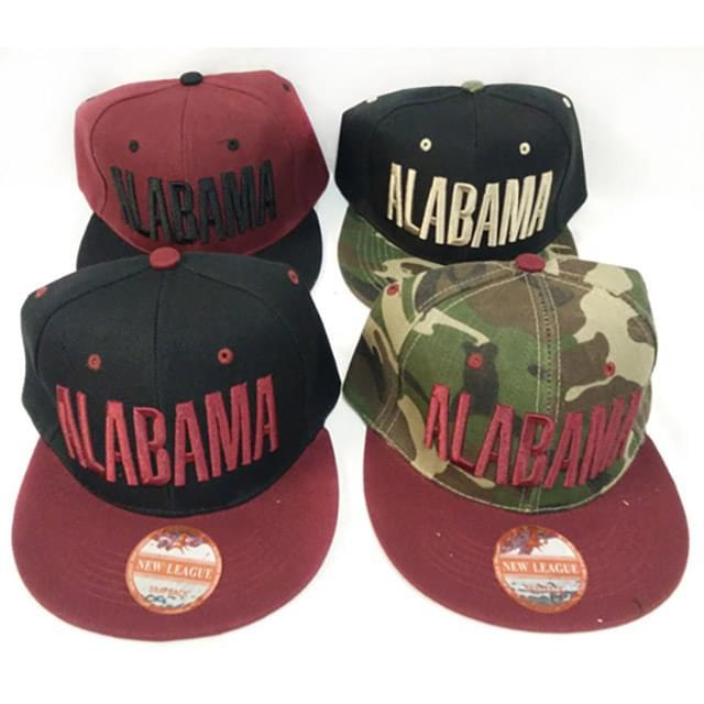 Alabama Block Letter Flat Bill Snapback Hats - Assorted Colors image