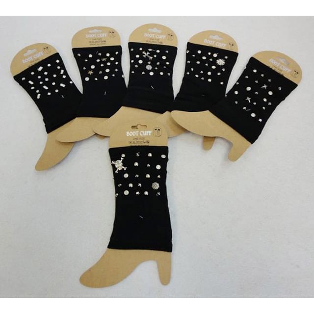 Black Boot Toppers With Studs - Assorted image