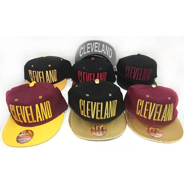 Cleveland Flat Bill Snapback Hats - Assorted Colors image