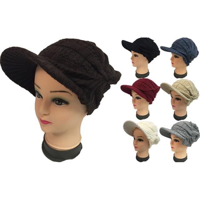 Solid Color Knitted Ladies Winter Hats image
