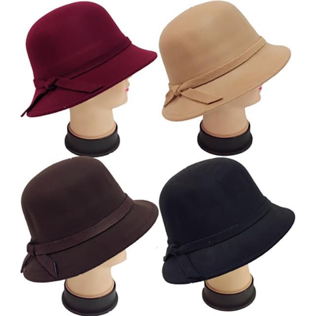 Women's Lady Cloche Hats With Band - Assorted Colors image